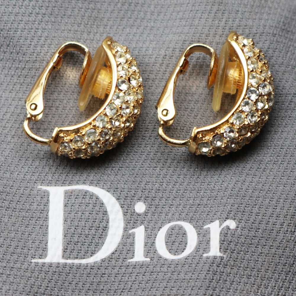 ⚜️ Vintage Christian Dior© Clear Crystal Earrings - Picture 3 of 16